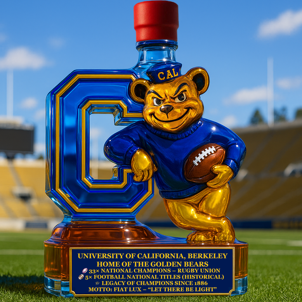 🏈🐻California Golden Bears Glory Whiskey Bottle