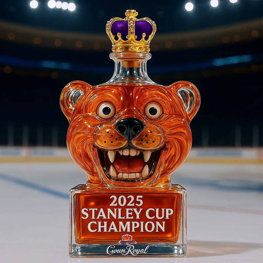 Florida Panthers Mascot 2025 Stanley Cup Champion Whiskey Bottle