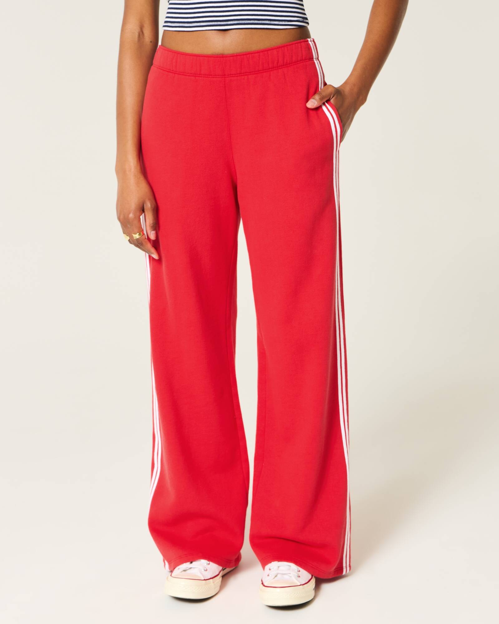 Striped Wide-Leg Sweatpants