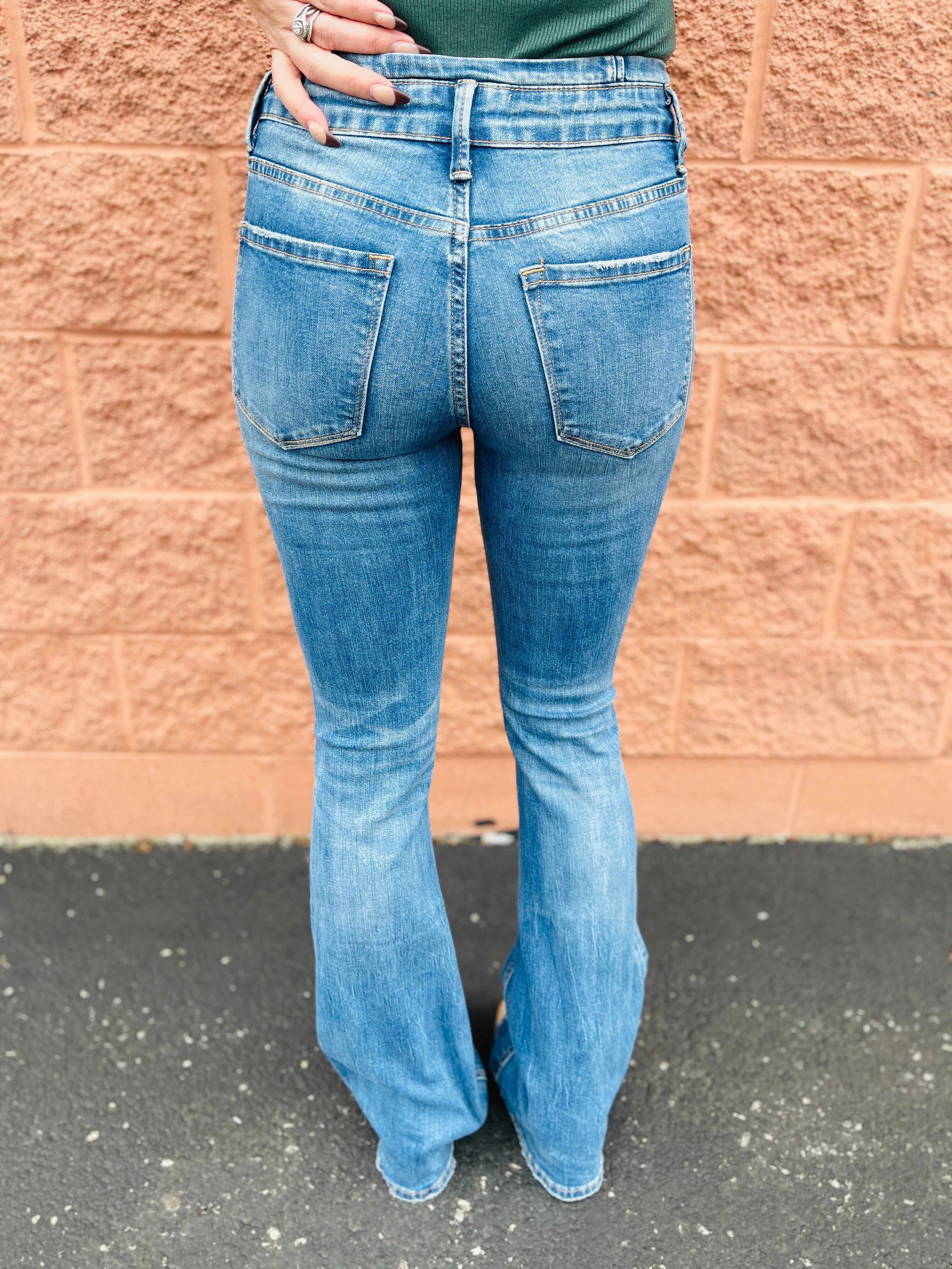 Vervet Teenage Dream High Rise Button Fly Flare Jeans