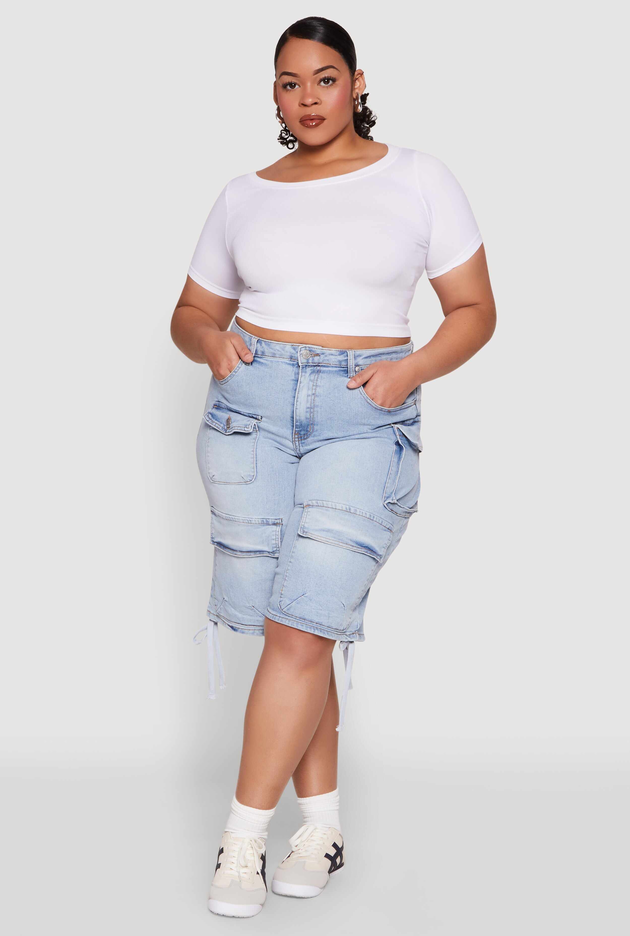 Plus Size Almost Famous Cargo Skater Shorts