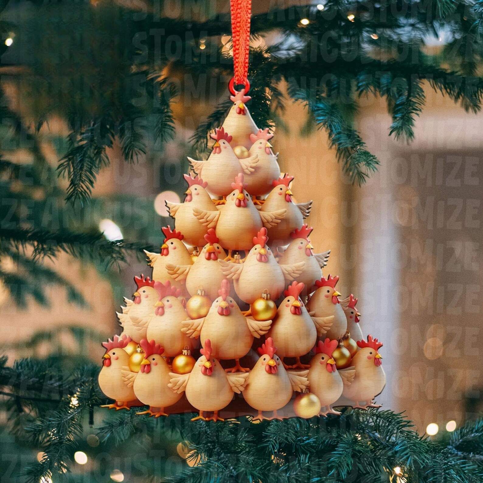 🐔Chicken Christmas Ornament