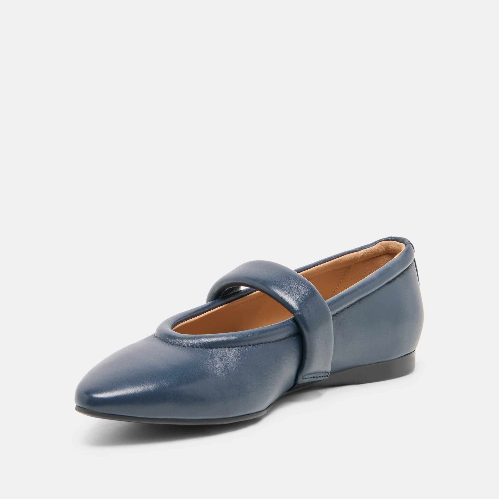 FERA BALLET FLATS NAVY LEATHER