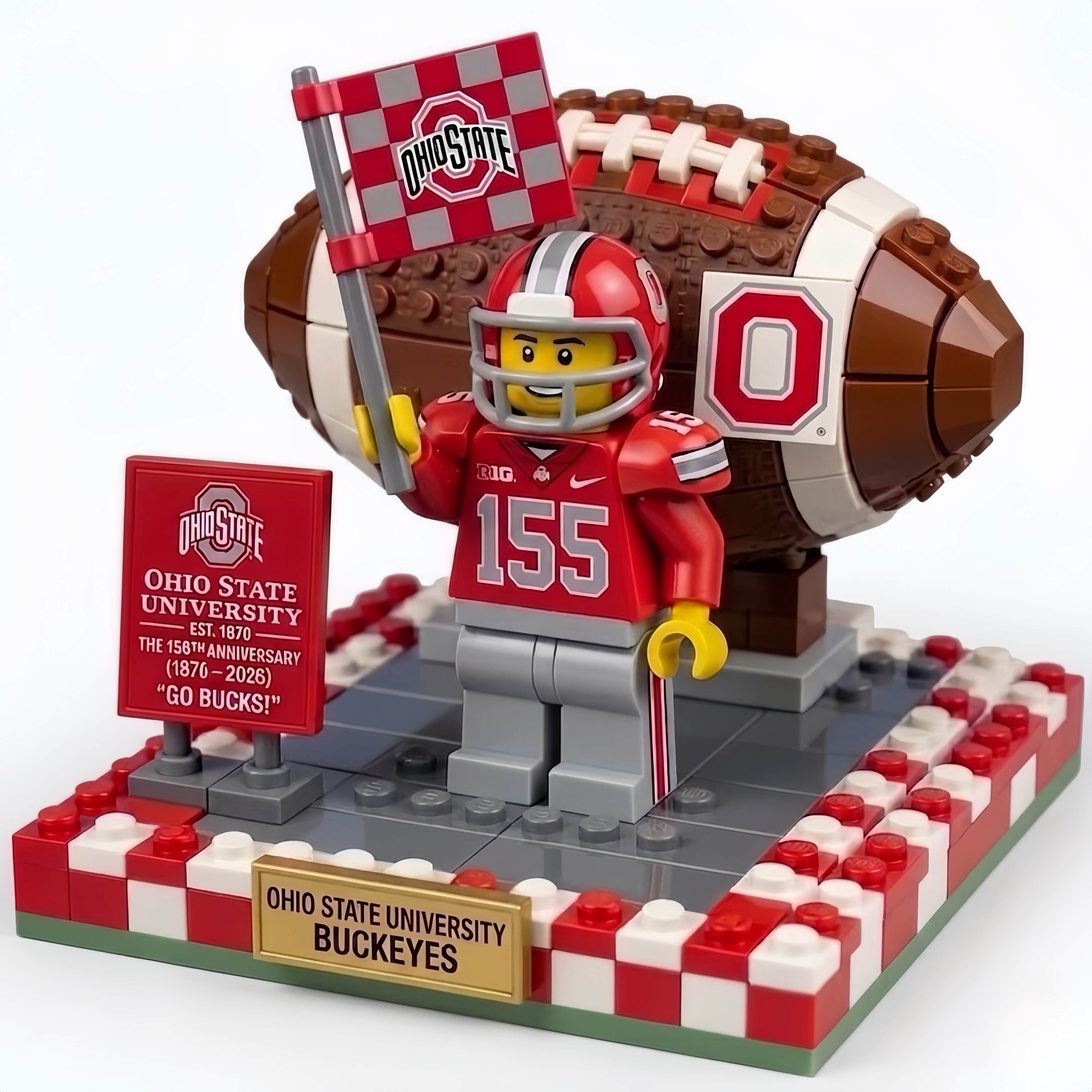 🏈 Ohio State Buckeyes 155th Anniversary Lego Building Set - Limited Edition OSU Football Collectible!