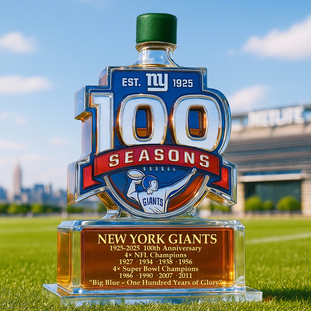 New York Giants 100th Anniversary Whiskey Bottle