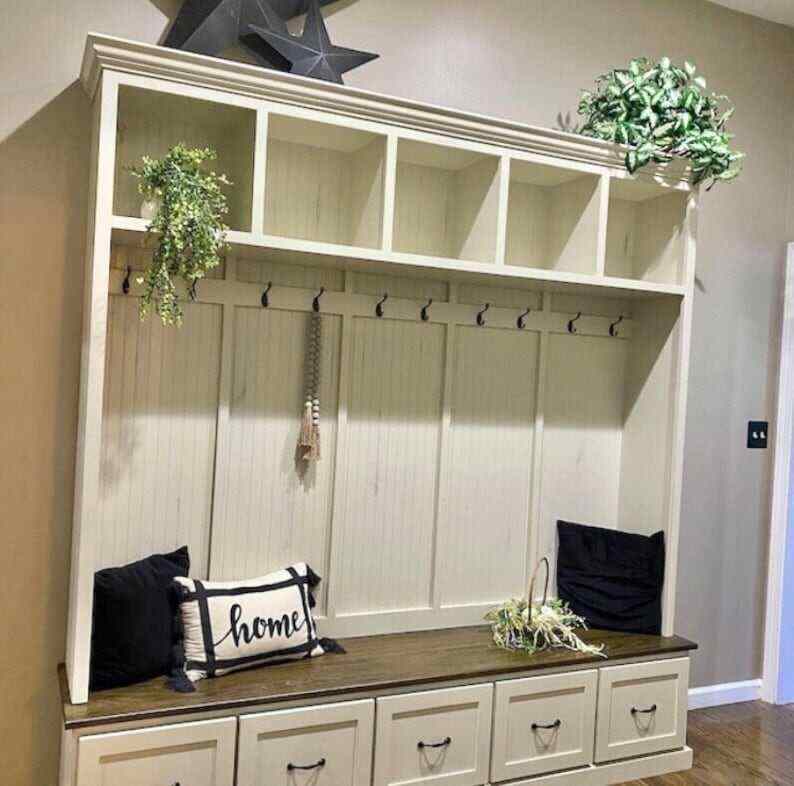 GEORGIA 5-section Mudroom locker bench with storage