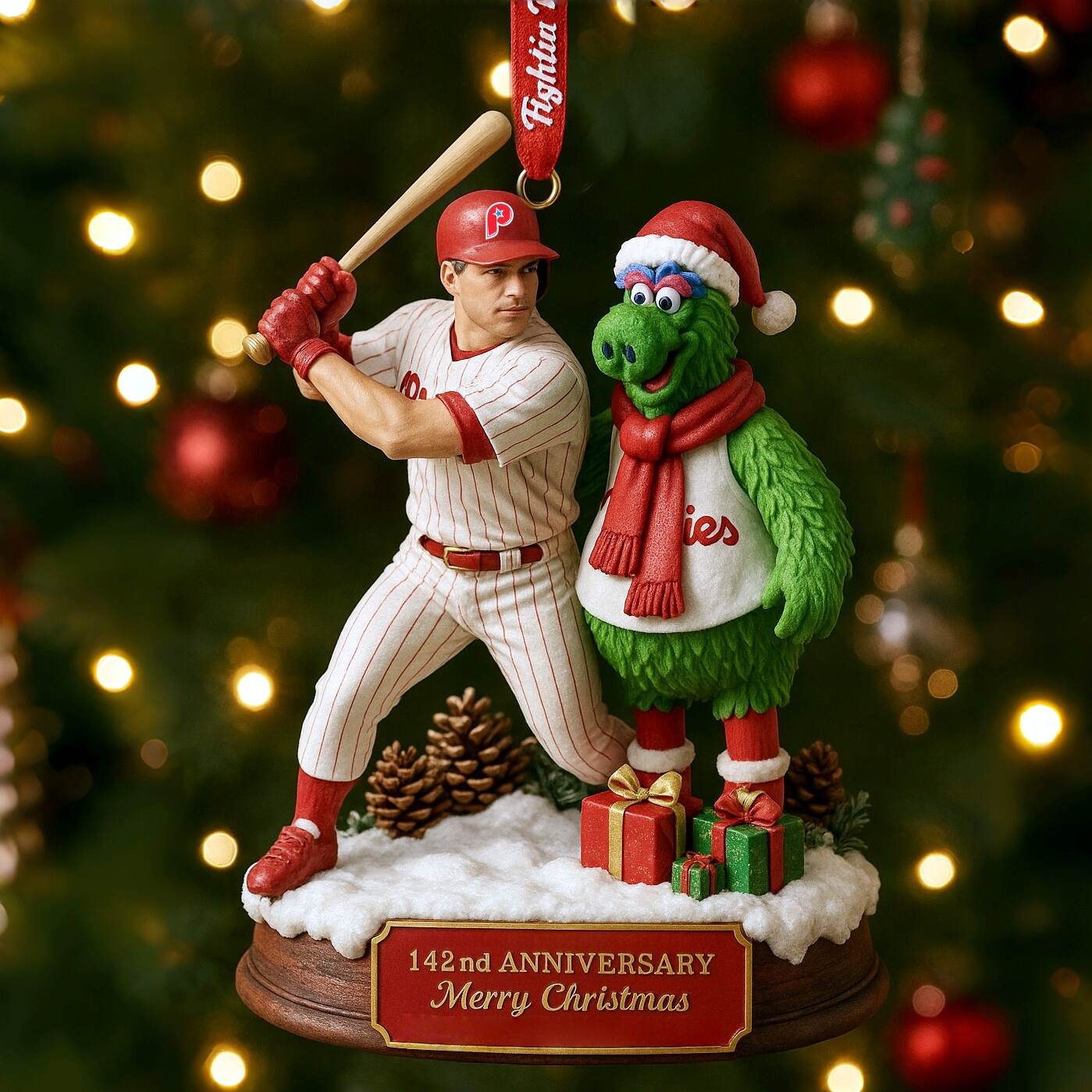 Phillies 142nd Anniversary Christmas Ornament
