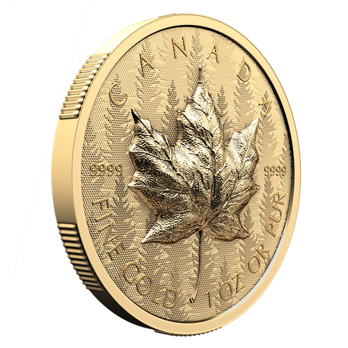 MAPLE LEAF Ultra High Relief 1 Oz Gold Coin 200$ Canada 2024