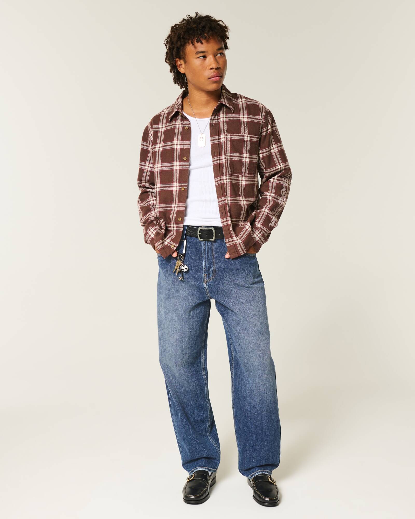 Medium Wash Skater Baggy Jeans