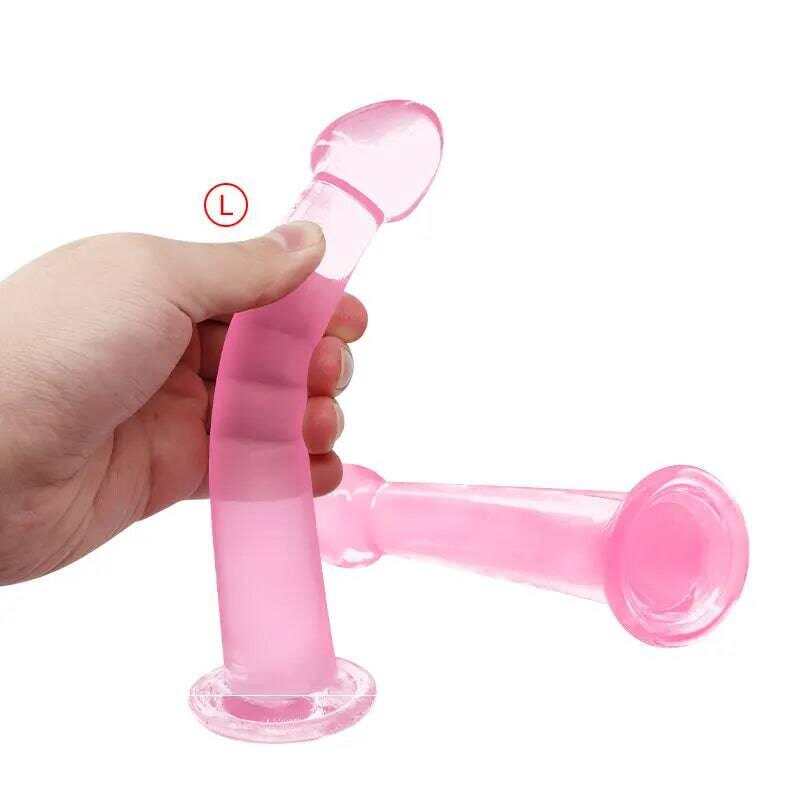 Soft Jelly Dildo with Suction Cup – Crystal Masturbator for Women and Men