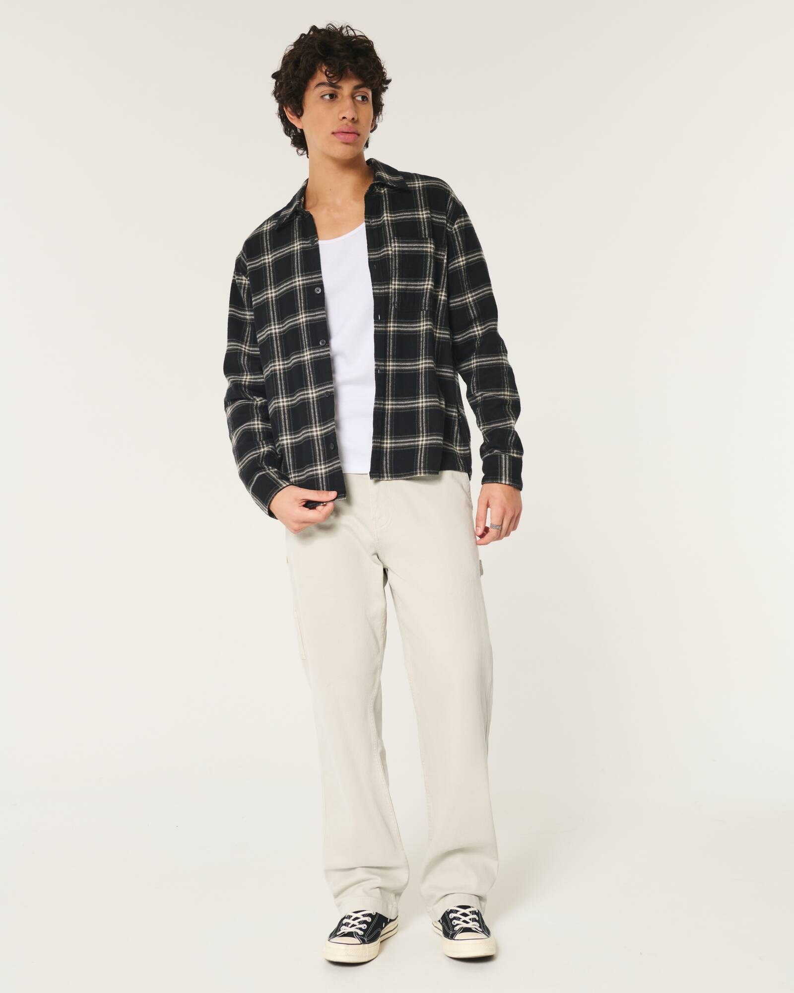 Railroad Stripe Baggy Painter Jeans