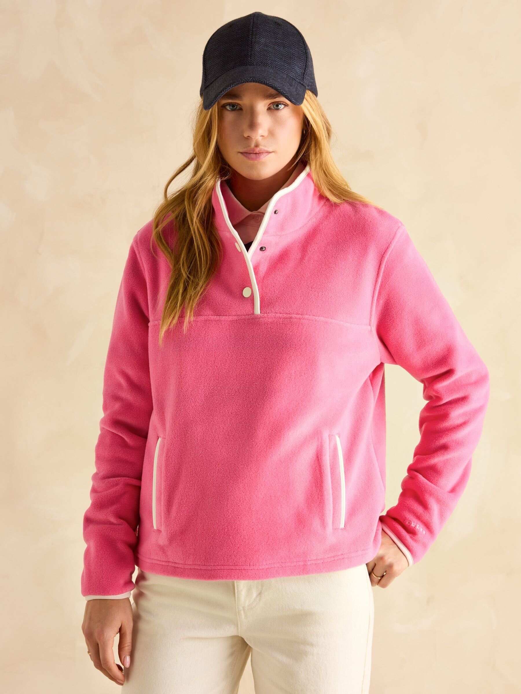 Lulworth Pink Funnel Neck Fleece