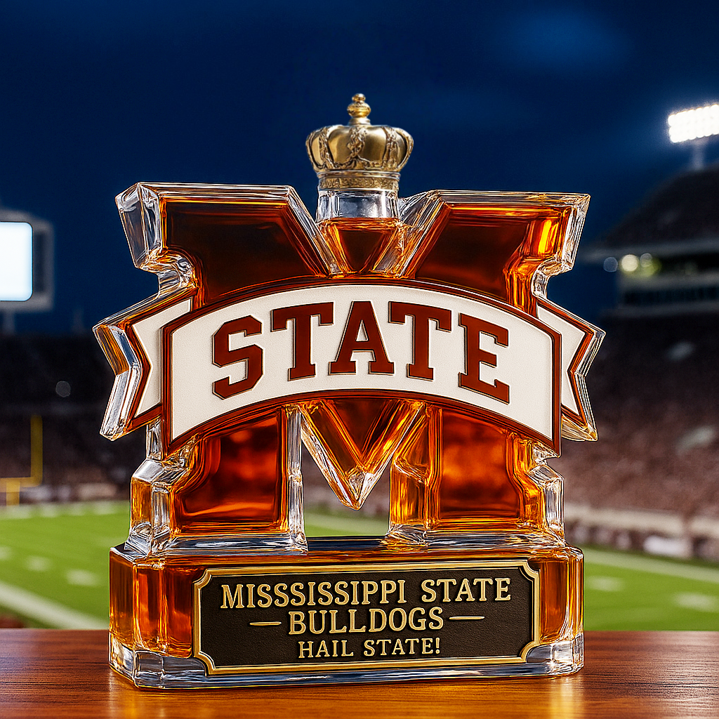 Mississippi State University Bulldogs Whiskey Bottle