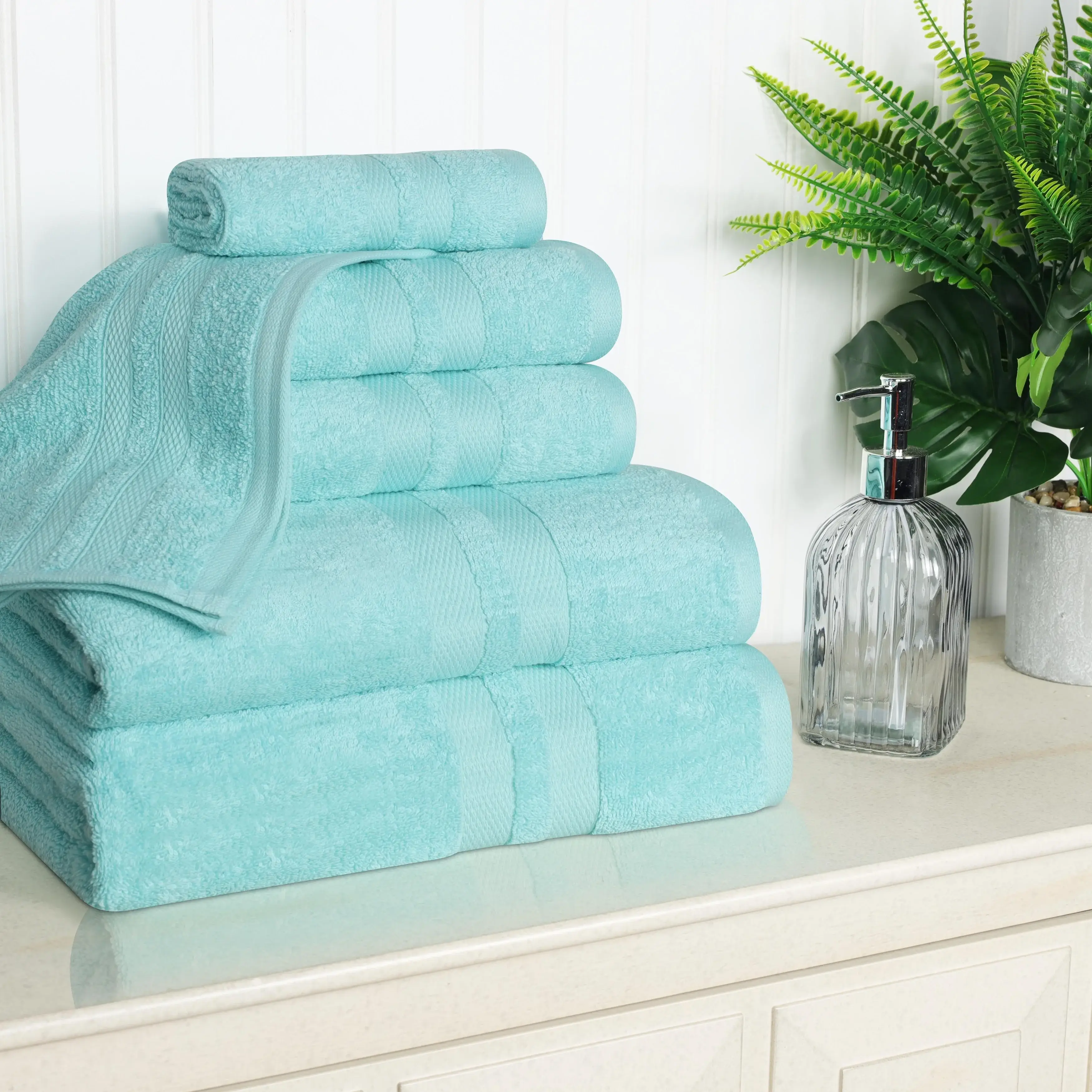 Superior Cotton Quick-Drying 6 Piece Highly Absorbent Towel Set