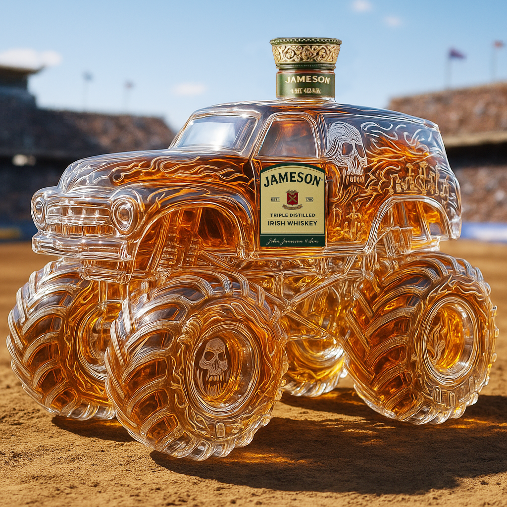 Grave Digger Monster Truck Whiskey Bottle