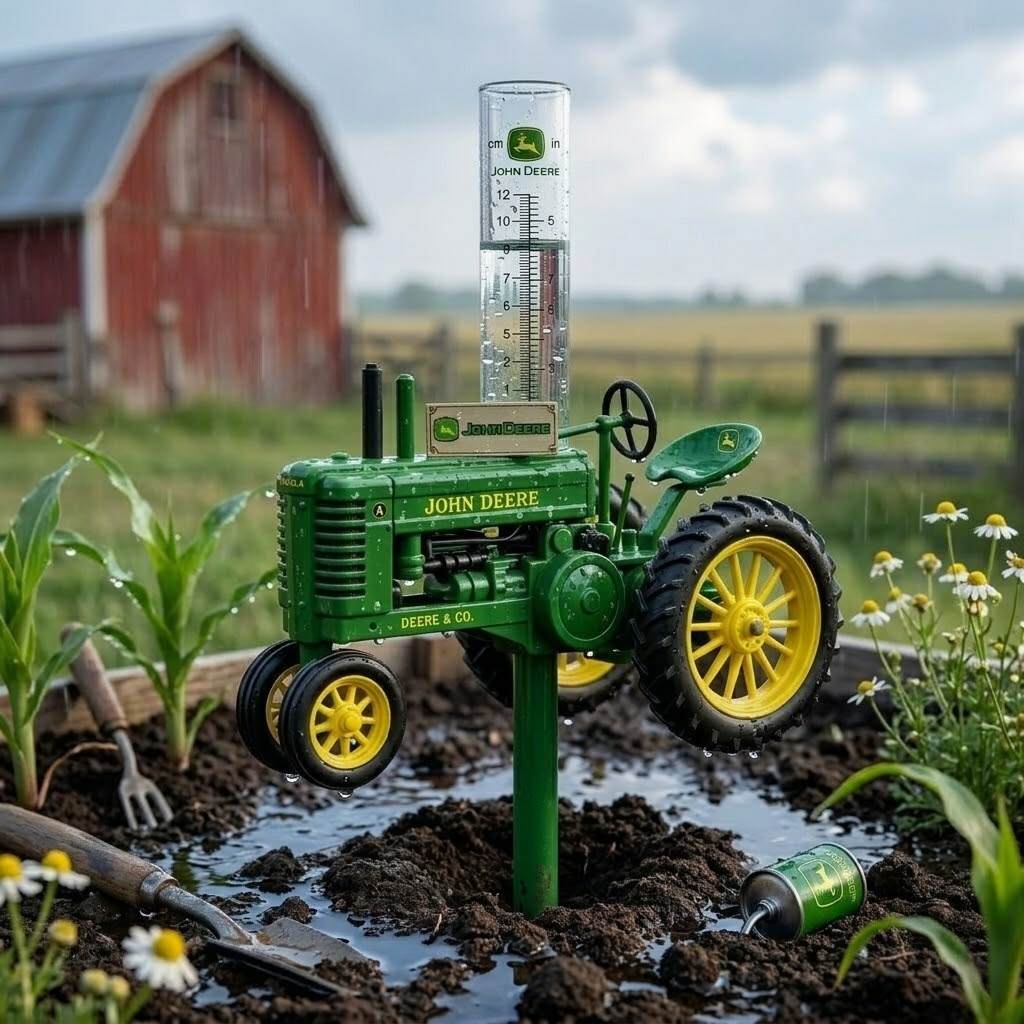John Deere Collector’s Rain Gauge Garden Stake