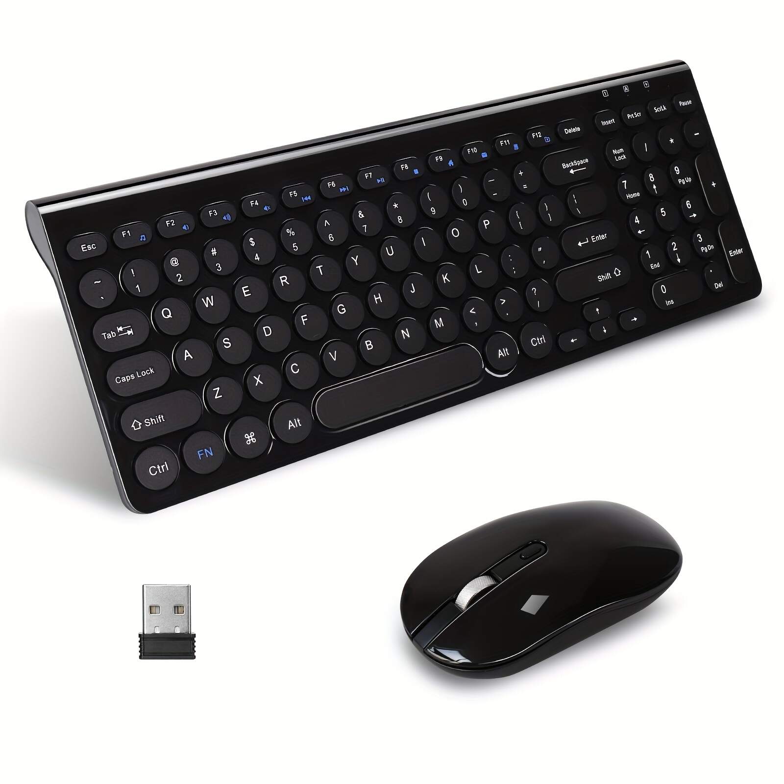 Wireless Keyboard & Mouse Combo, Wireless USB Mouse & Computer Keyboard Combo, Small & Silent, For Windows Laptops, Desktops, PCs