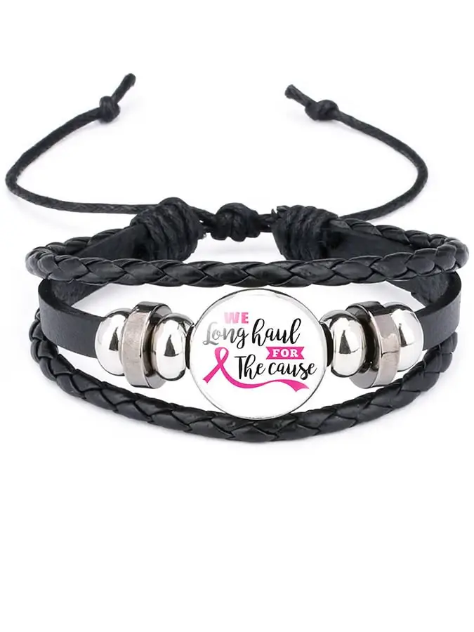 Weaving Pink Ribbon Bracelet (scalable)