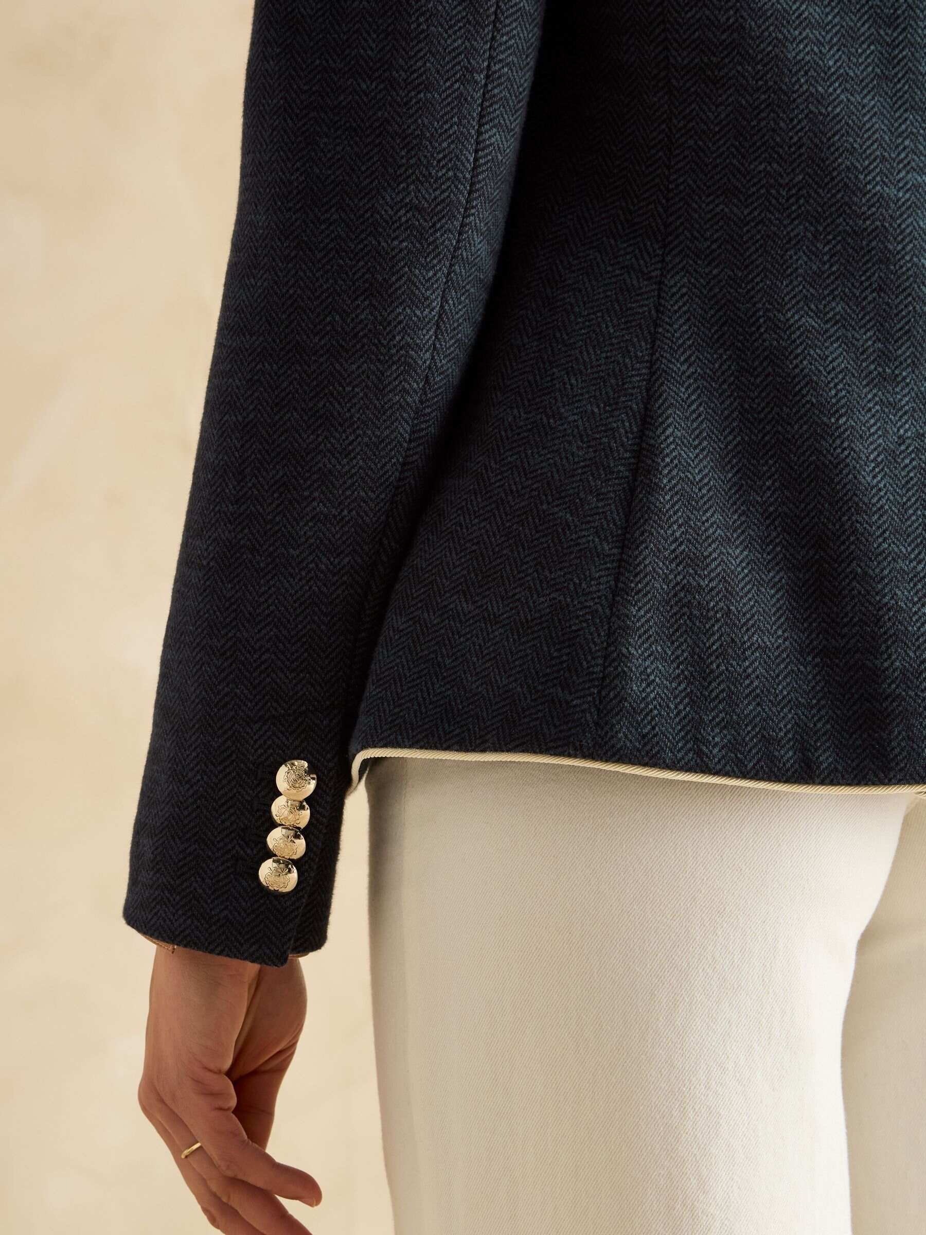 Hartley Navy Blue Shawl Collar Blazer