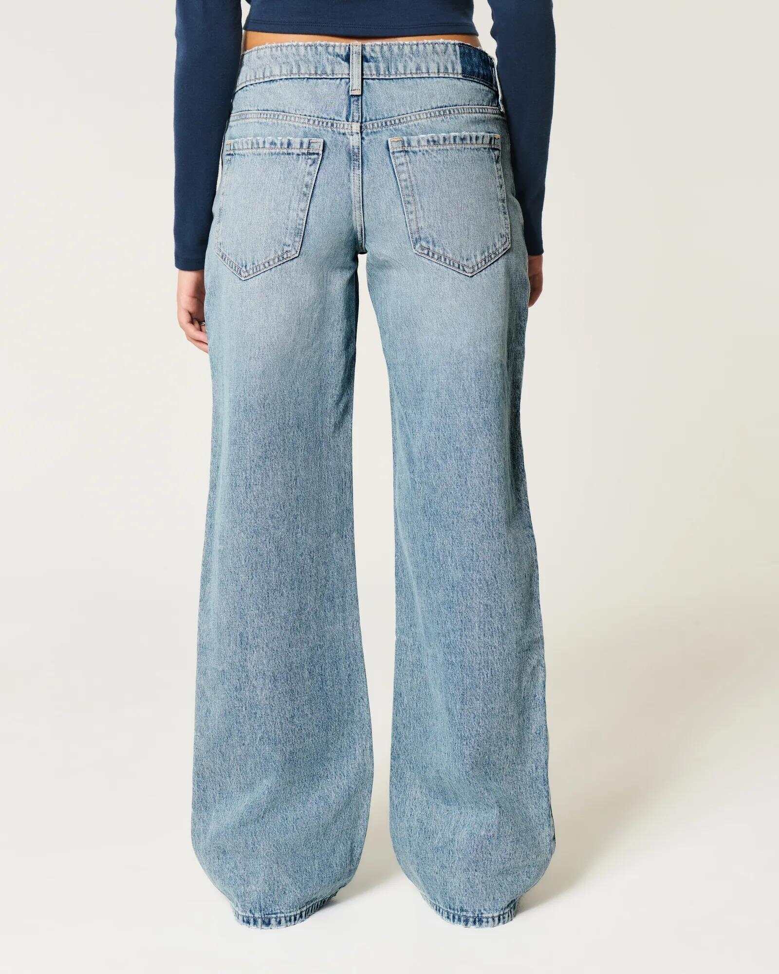 Low-Rise Dark Wash Baggy Jeans