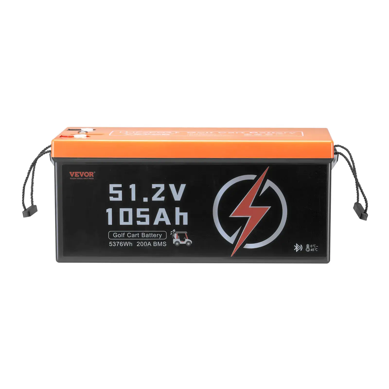 48V（51.2V) 105Ah Golf Cart Lithium Battery,48 Volt Golf Cart Battery with 200A BMS, LCD Monitor and Mobile APP, LiFePO4 Battery with 600A Peak Current, 20A Charger and 4000+ Cycles, for Golf Carts