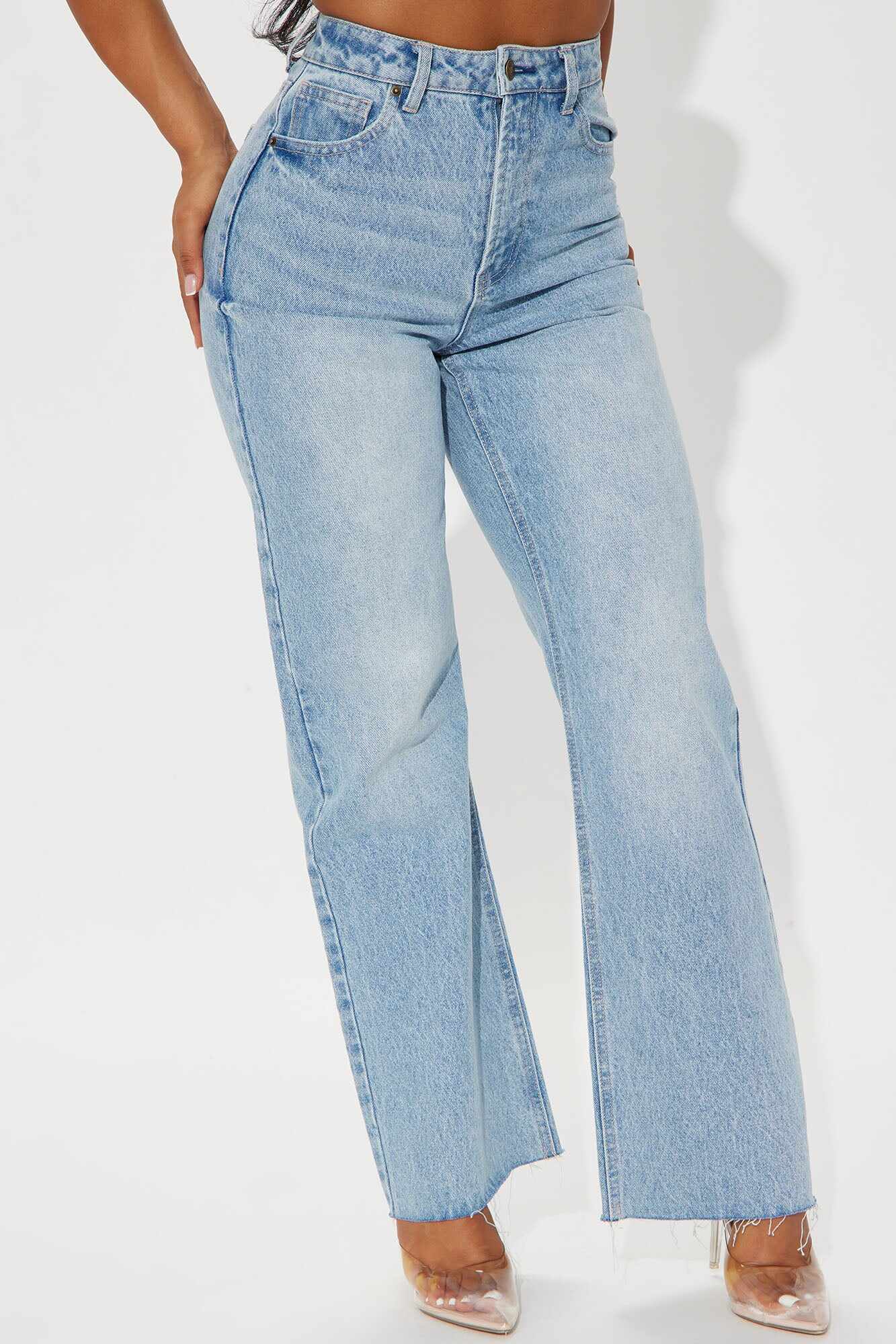 High Demand Non Stretch Straight Leg Jeans - Light Blue Wash