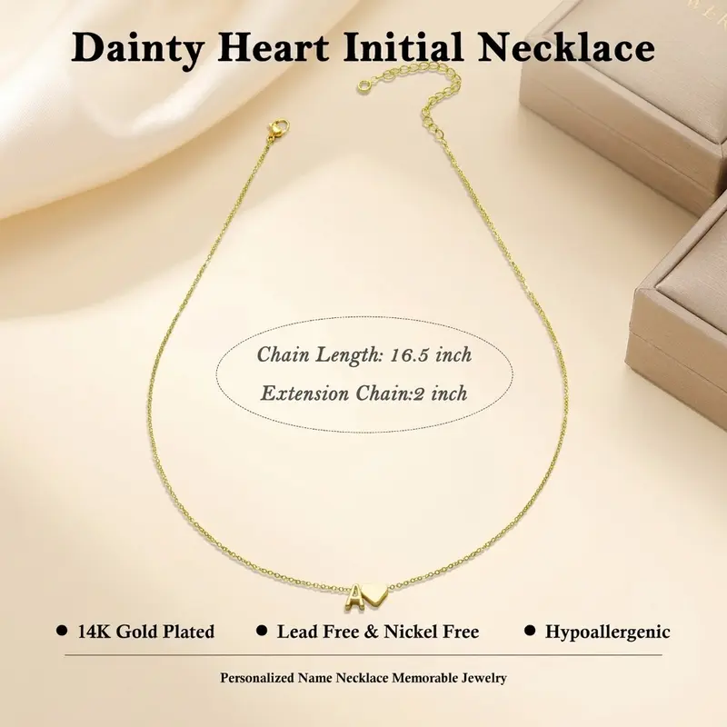 🔥Last Day 69% OFF ✨Personalized Gold Heart A-Z Initial Necklace Jewelry Gift for Her