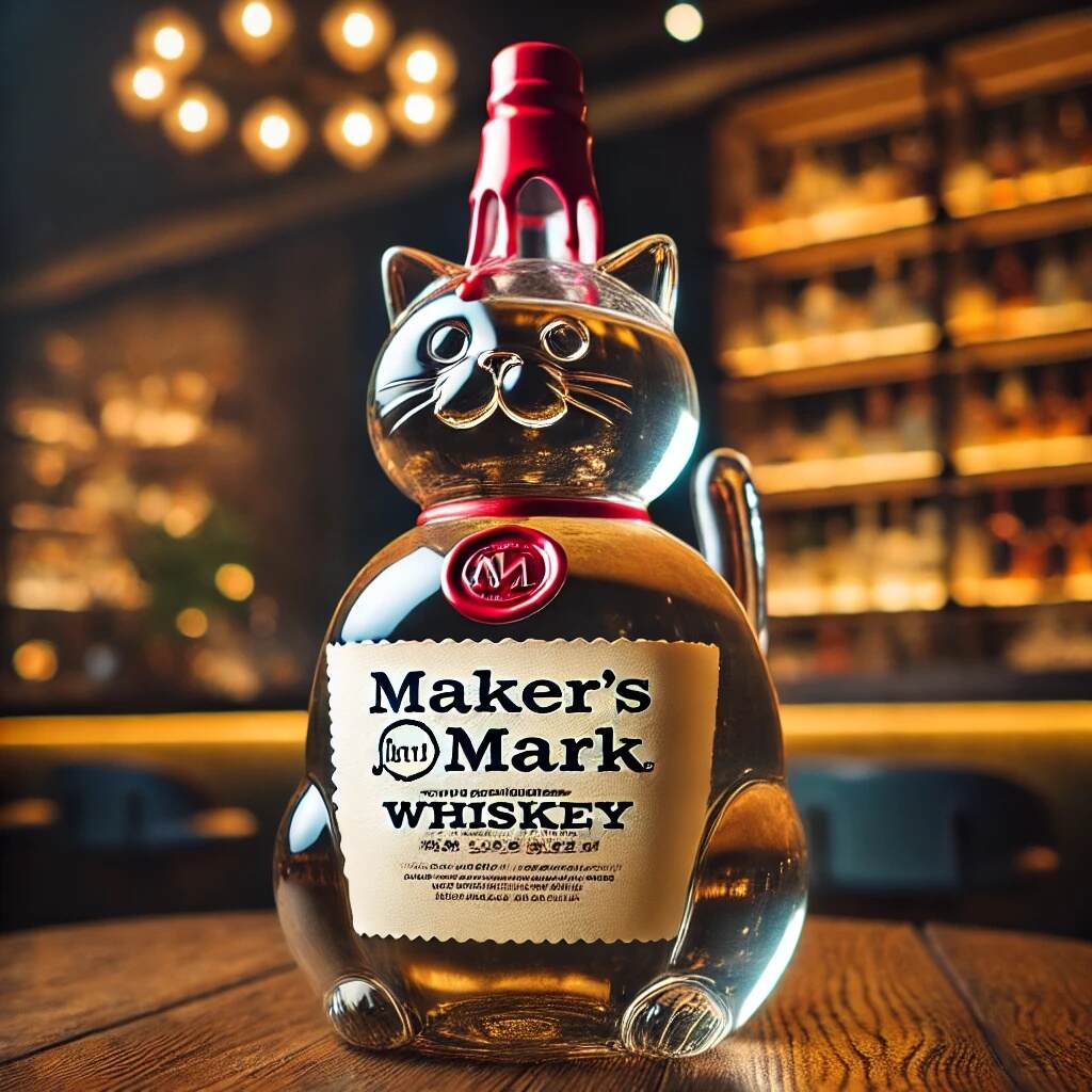 Cat Whiskey Bottle