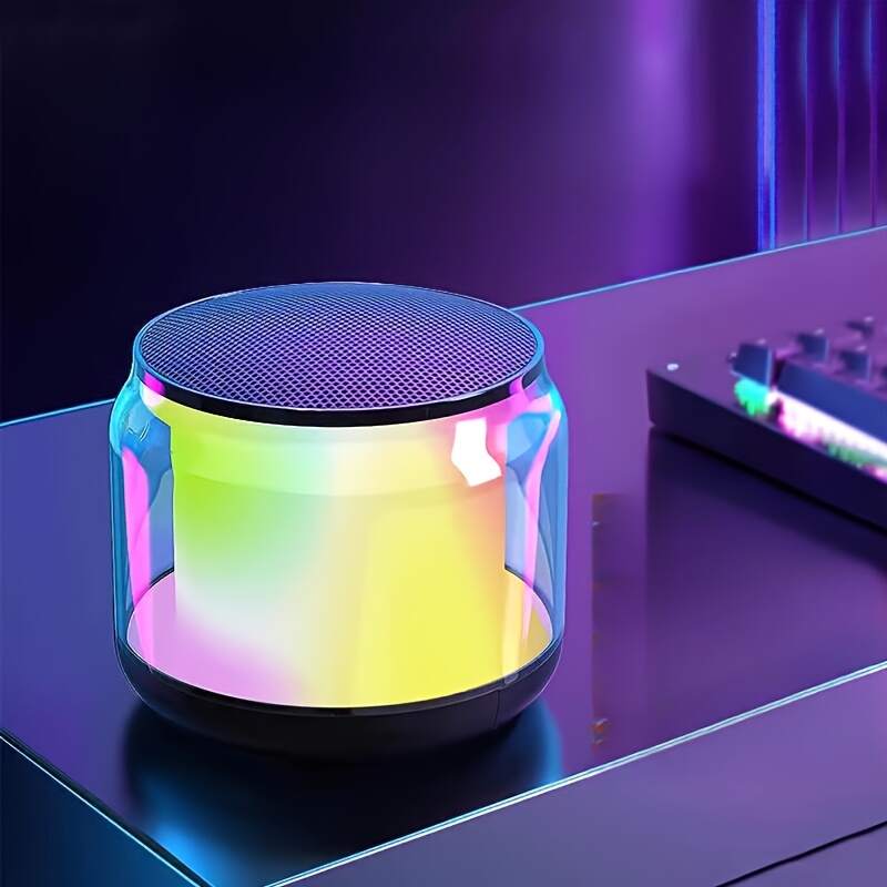 Mini Portable Wireless Speaker, Outdoor Portable Subwoofer Speaker, Wireless Speaker, RGB Light Dual Pairing, Long-lasting Battery, Compact Design Suitable For Travel, Suitable For Outdoor/car/music/home/camping