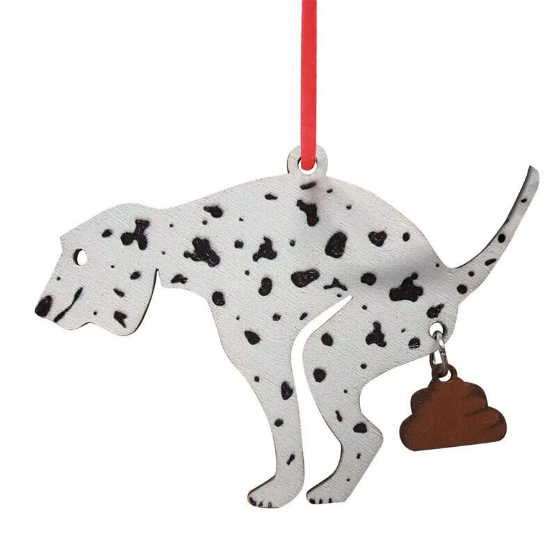 Poop Dog Merry Christmas Ornament