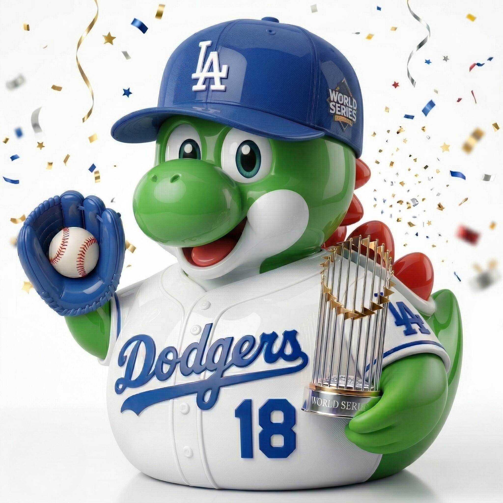 Yoshi LA Dodgers 2025 World Series Champs Collector Duck 🦖🏆