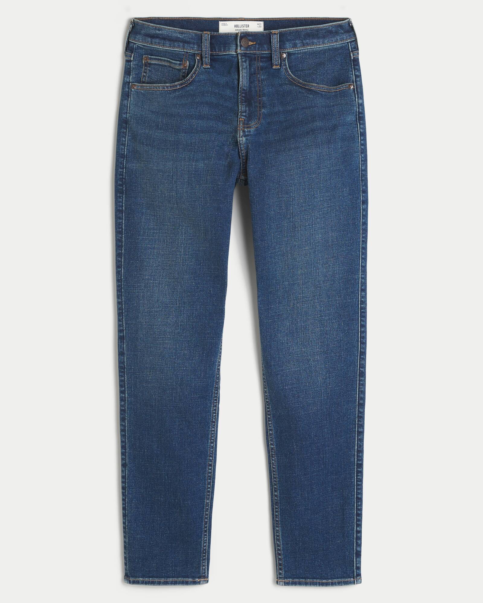 Washed Black Athletic Skinny Jeans