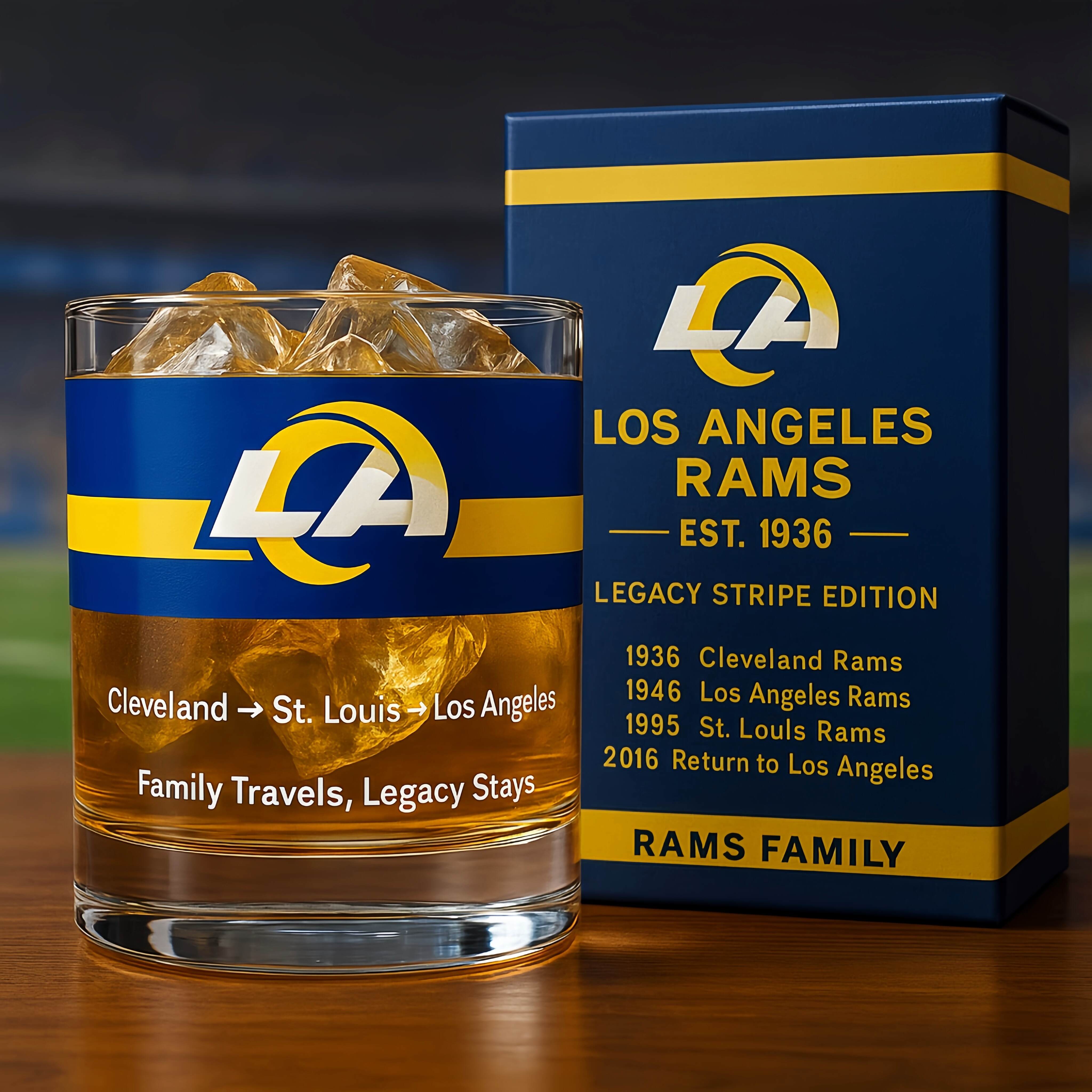 Rams 90th Anniversary Whiskey Glass
