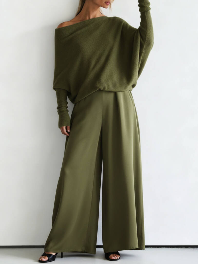 🔥Summer Arrivals🌟Minimalist Cozy Irregular Sweater And Jumpsuit Set