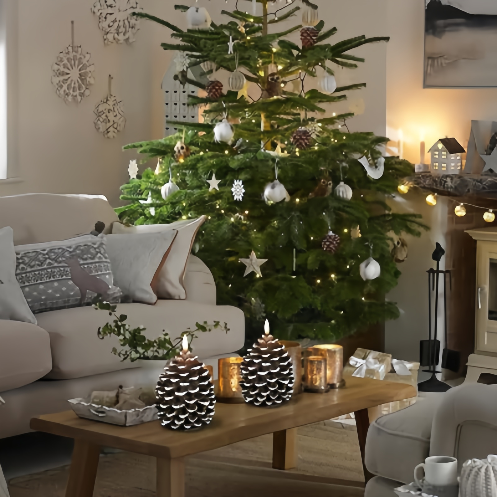 ✨Flameless Pinecone Candles Battery Operated