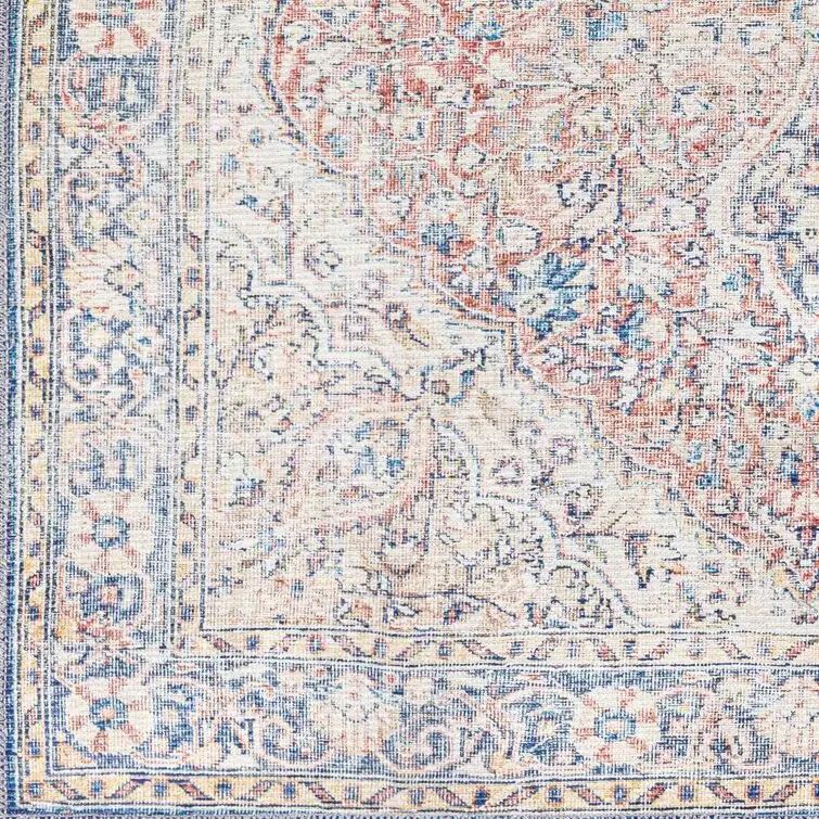 Bria Machine Washable Oriental Dusty Sage/Olive Area Rug