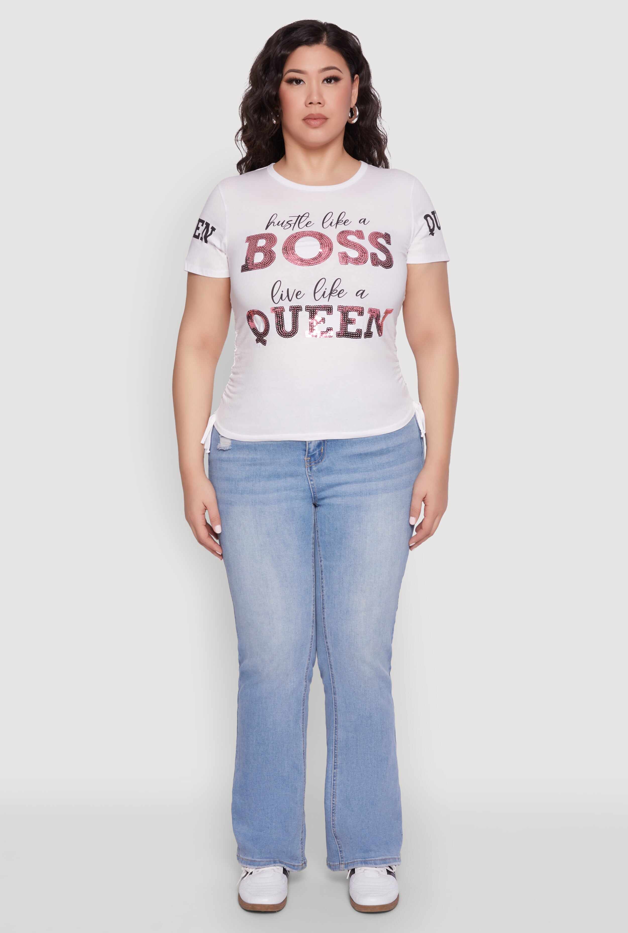 Plus Size Hustle Like A Boss Live Like A Queen Top