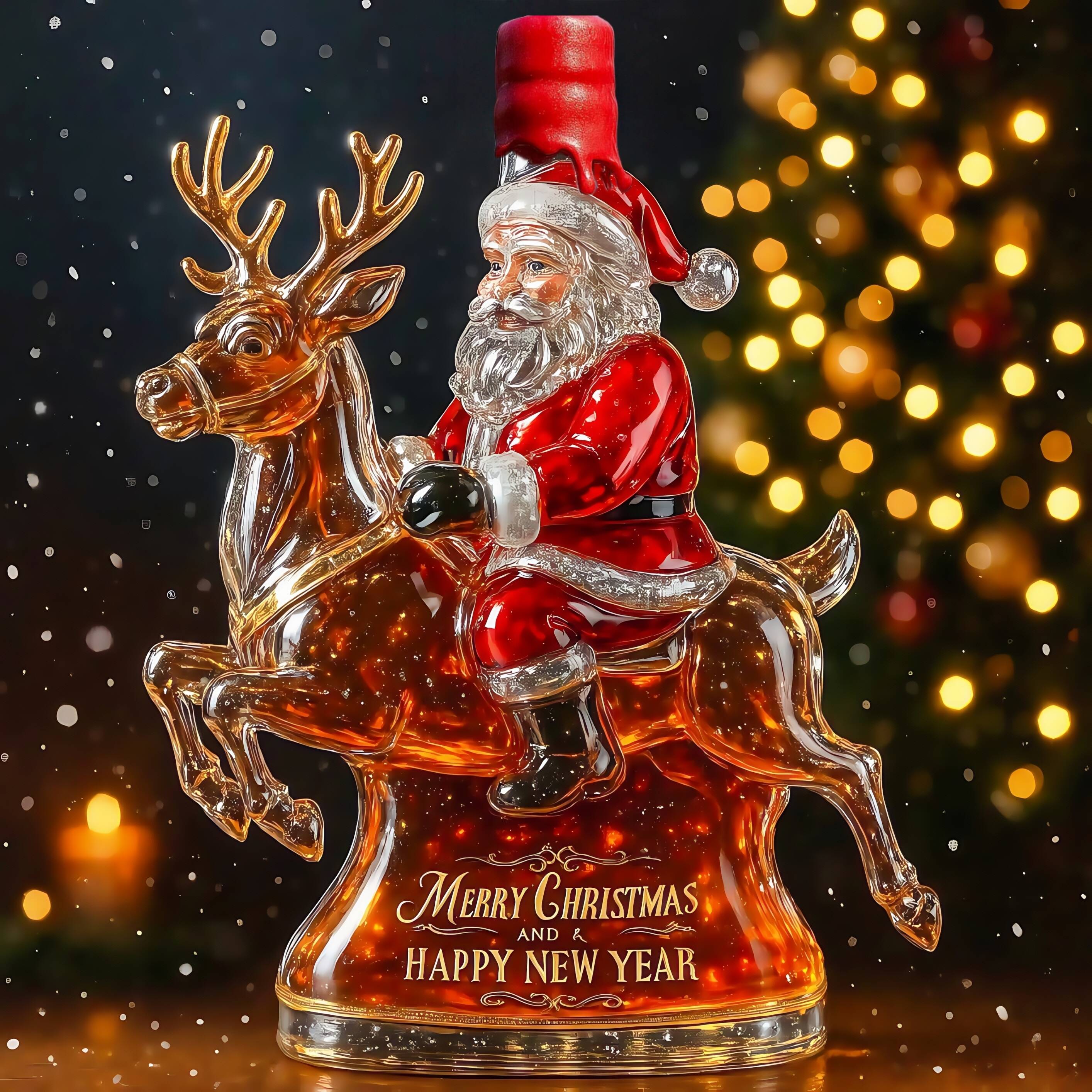 Santa Whiskey Bottle