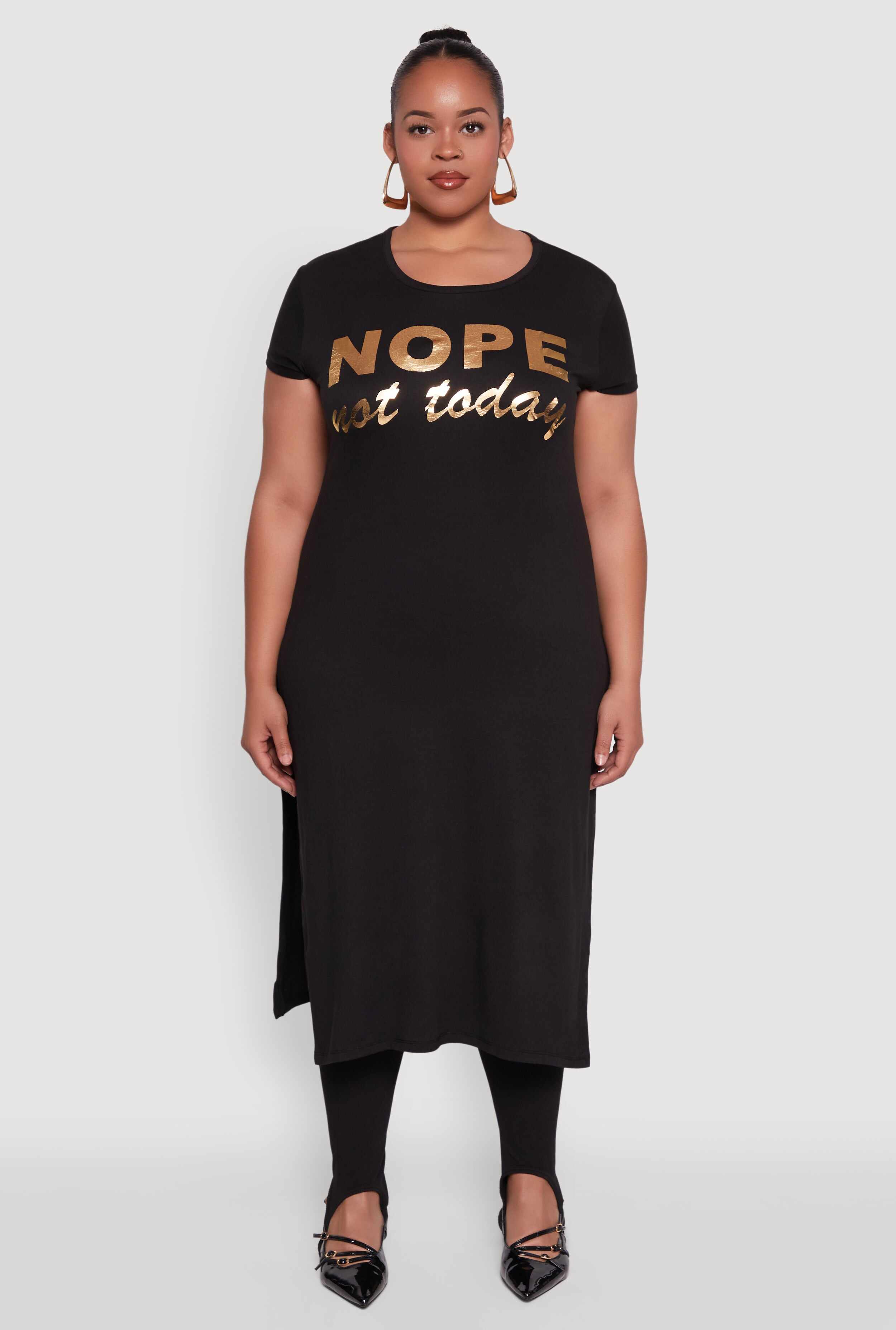 Plus Size Nope Not Today Maxi Top