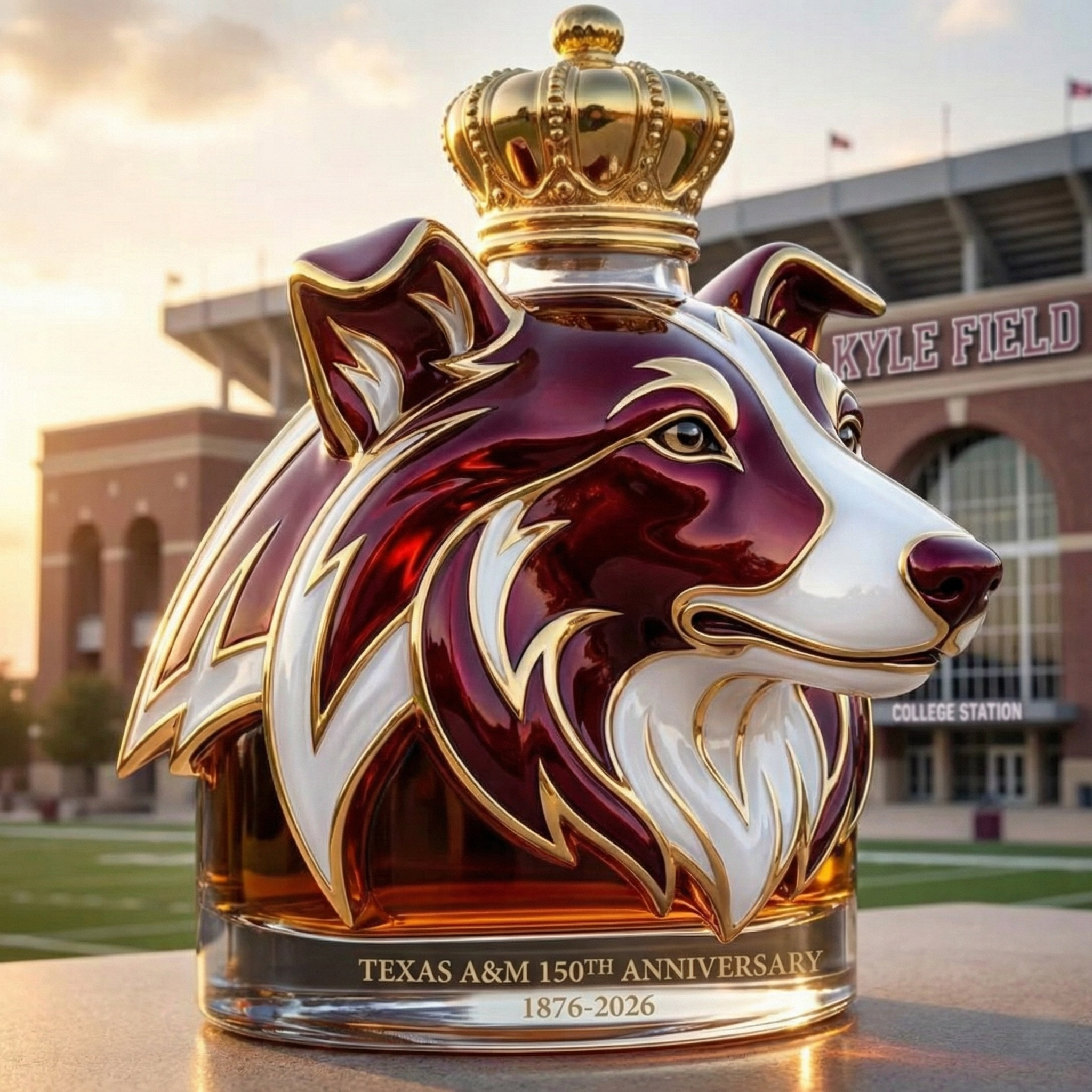 Texas A&M 150th Anniversary Commemorative Whiskey Bottle