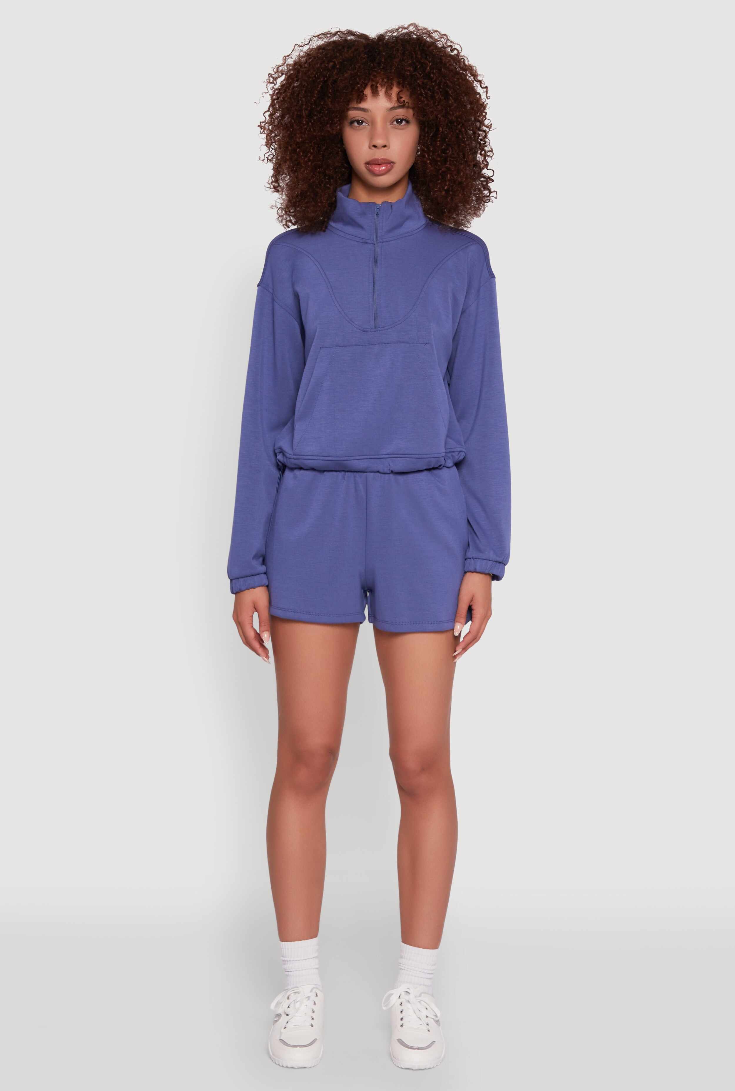 Elastic Waist Side Slit Sweatshorts