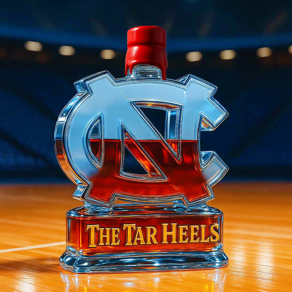 North Carolina Tar Heels Whiskey Bottle