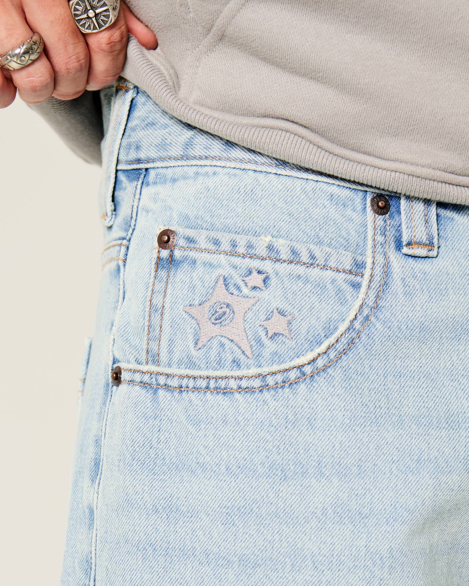 Washed Black Baggy Denim Shorts