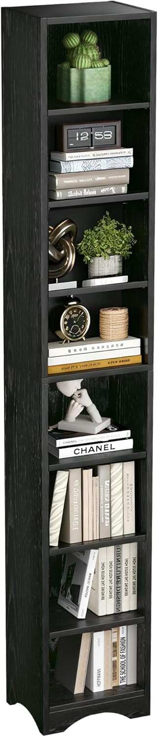 VECELO 8-Tier Tall Narrow Bookshelf