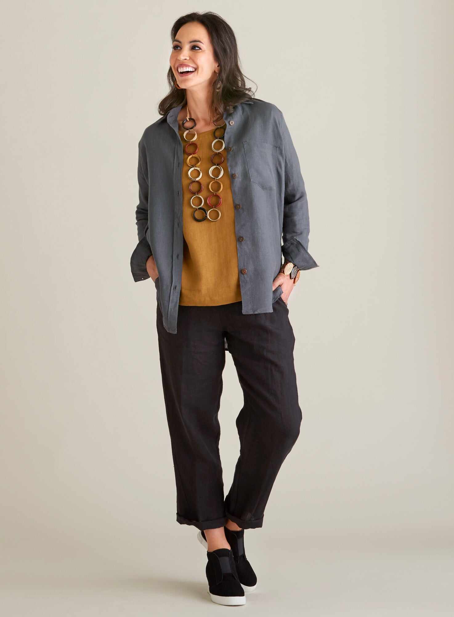 Algarve European Linen Long-sleeve Shirt