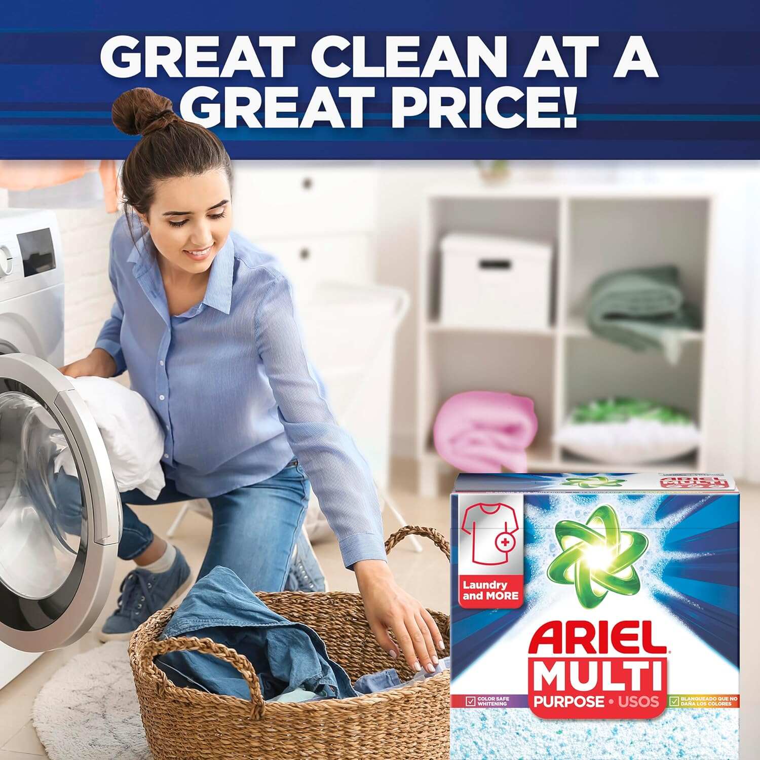 Ariel Laundry Detergent Powder, Original Scent, 95 Loads, 120 oz
