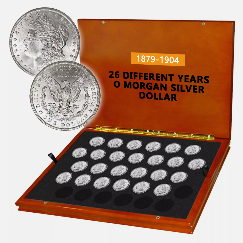 【Complete Set】1879–1904 O Morgan Silver Dollar Set-26PC — MS60💰 Free Shipping & Quality Assurance