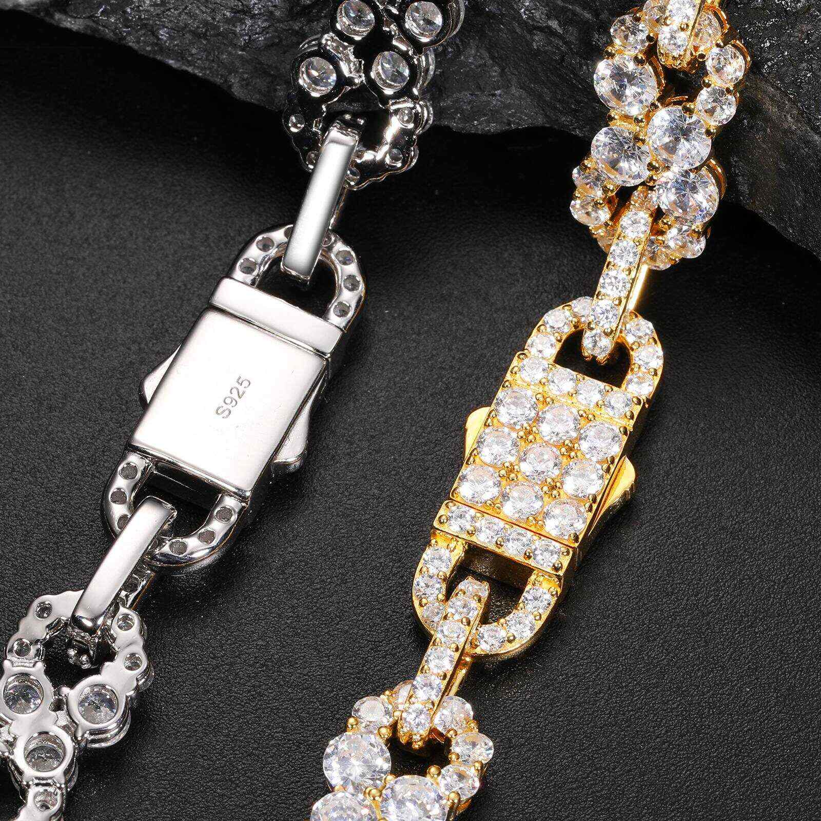 Test10mm S925 1 Row Moissanite Infinity Cuban Link Chain