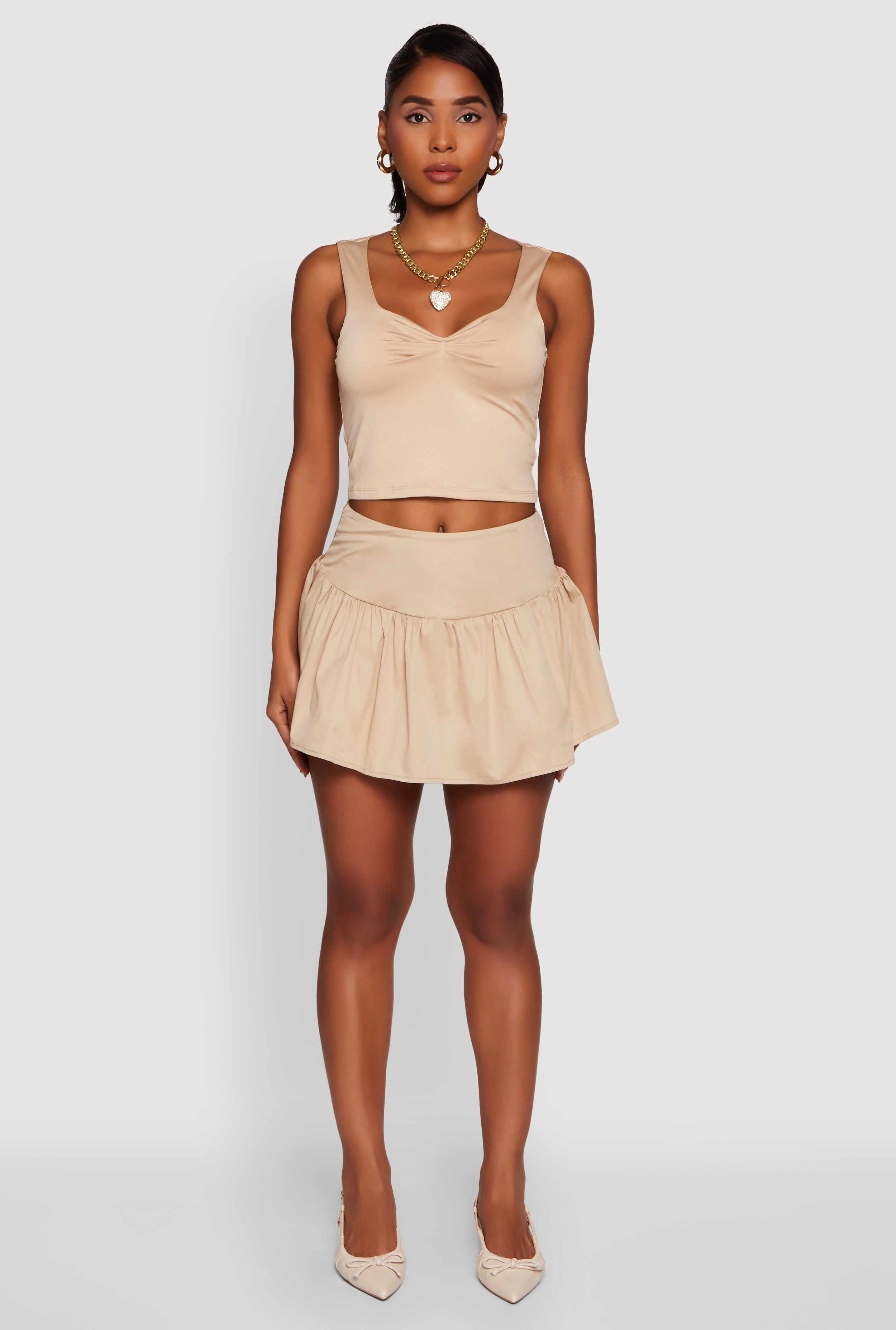 Iris Sweetheart Cropped Tank Top