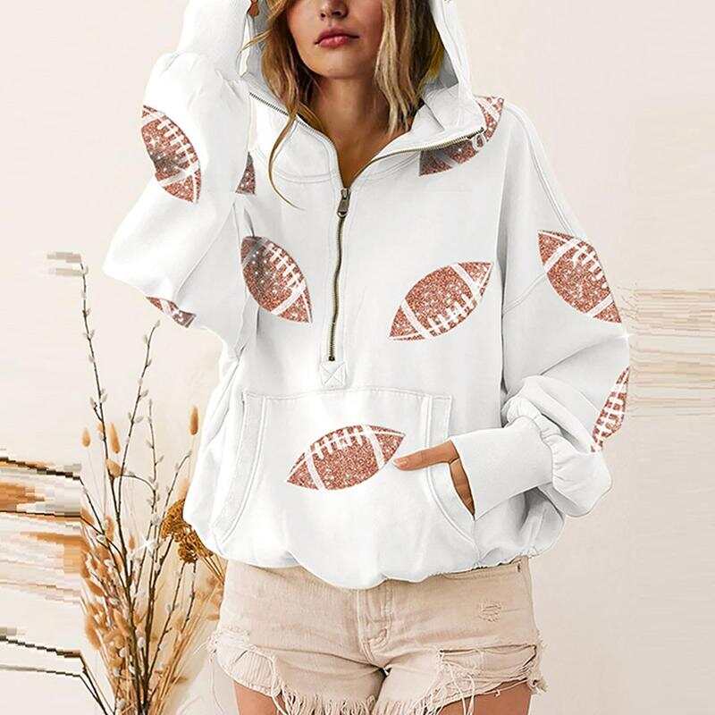 🔥‘Glam Kickoff’ Long Sleeve Zip Hoodie